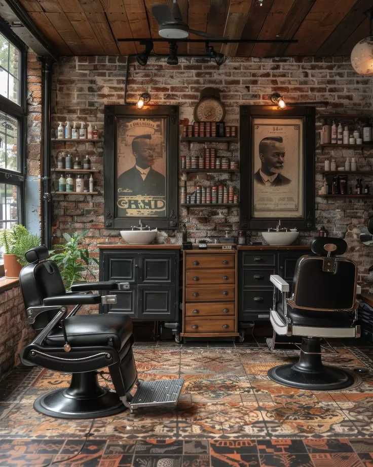 Stylist working in a hair salon