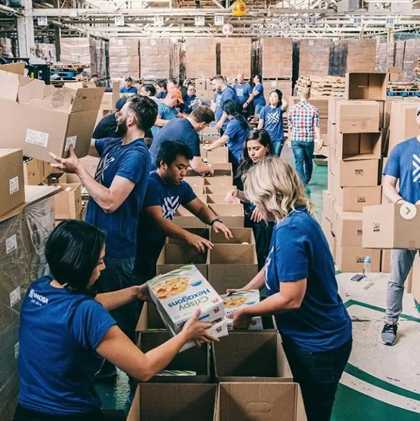 Donations being taken at an event